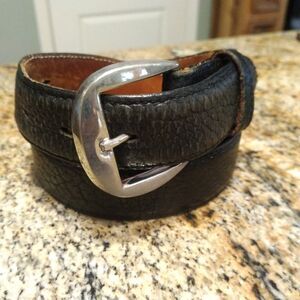 Tony Lama Men's Black Leather Dress Belt 1103L Sz 40 Length 46" Made In USA